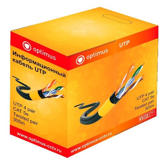 Кабель Optimus UTP-5e LSZH CAT5e, 4x2x0.5 Cu (indoor) 305м Фото