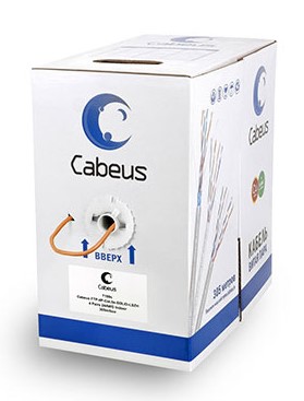 Cabeus FTP-4P-Cat.5e-SOLID-LSZH Кабель витая пара экранированная FTP (F/UTP), категория 5e, 4 пары (24 AWG), одножильный, экран - фольга, LSZH, нг(А)-HF, 305 м Фото