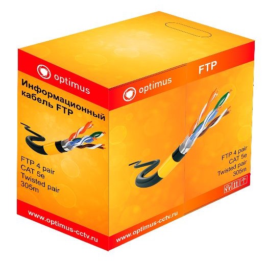 Кабель Optimus UTP-6, CAT6, 4x2x0.55 Cu (outdoor) 305м Фото