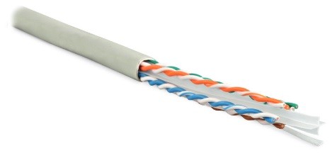 Кабель витая пара Hyperline Cat6 U/UTP, UUTP4-C6-S23-IN-PVC-GY-305, (305 м) неэкранированная Фото