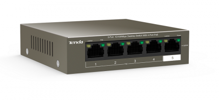 TEF1105P-4-63W Настольный коммутатор с 5 портами 10/100 Мбит/с и 4 портами PoE Фото