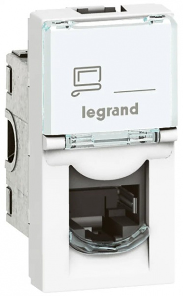 LEGRAND 076551 Модуль розетки компьютерной RJ-45, кат. 5e, UTP, 1М, белый, Mosaic Фото LEGRAND 076551 Модуль розетки компьютерной RJ-45, кат. 5e, UTP, 1М, белый, Mosaic Фото