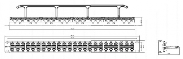Hyperline PPHD-19-48-8P8C-C5e-110D Патч-панель высокой плотности 19 Hyperline PPHD-19-48-8P8C-C5e-110D Патч-панель высокой плотности 19