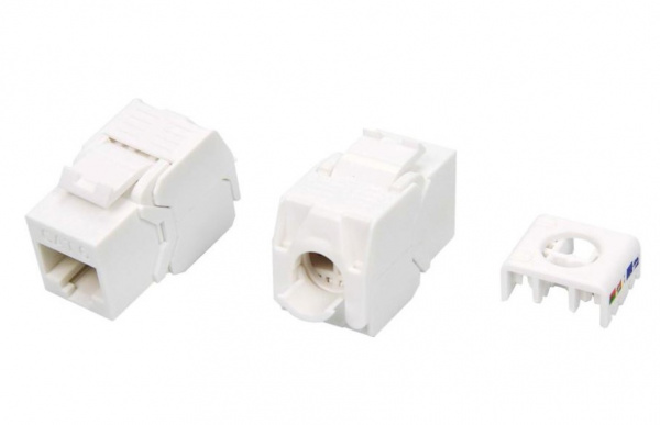 Hyperline KJ8-8P8C-C6-180-TLS-WH Вставка Keystone Jack RJ-45(8P8C), категория 6, тип 180 градусов, Toolless, белая Фото Hyperline KJ8-8P8C-C6-180-TLS-WH Вставка Keystone Jack RJ-45(8P8C), категория 6, тип 180 градусов, Toolless, белая Фото