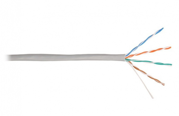 Кабель Hikvision UTP DS-1LN6-UE-W, CAT6, 24AWG, бухта 305м для внутренней прокладки Фото