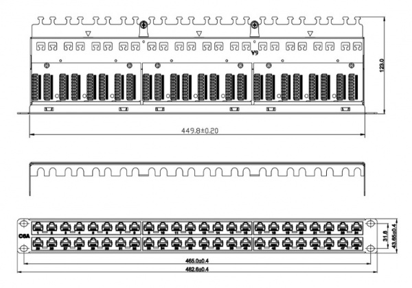 Hyperline PPHD-19-48-8P8C-C6A-110D Патч-панель высокой плотности 19 Hyperline PPHD-19-48-8P8C-C6A-110D Патч-панель высокой плотности 19
