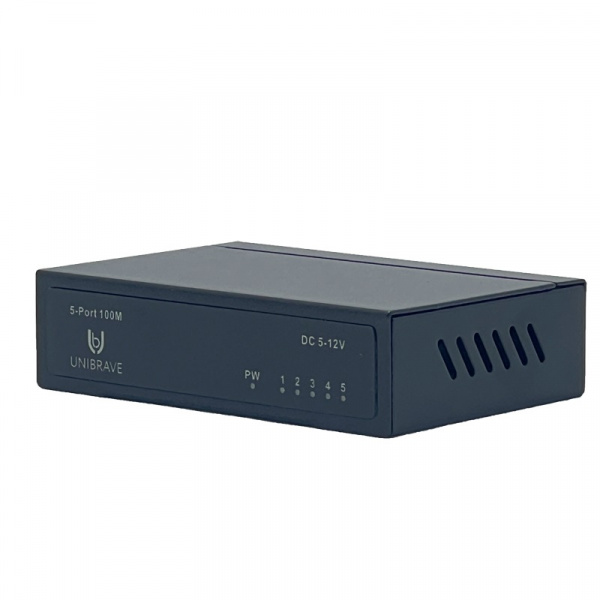 UB-SW-1005-12V Сетевой неуправляемый коммутатор Unibrave на 5 портов 100 Мбит/c, 12V Фото UB-SW-1005-12V Сетевой неуправляемый коммутатор Unibrave на 5 портов 100 Мбит/c, 12V Фото