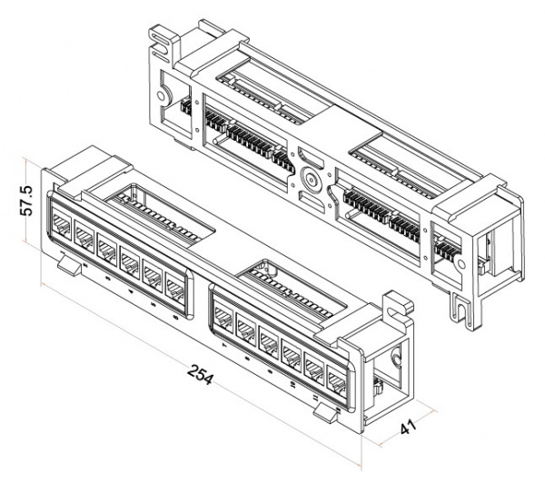 Hyperline PPW-12-8P8C-C5e Патч-панель настенная, 12 портов RJ-45(8P8C), категория 5е, с подставкой Фото Hyperline PPW-12-8P8C-C5e Патч-панель настенная, 12 портов RJ-45(8P8C), категория 5е, с подставкой Фото