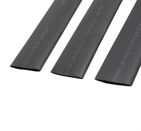 Термоусаживаемая трубка двухстенная клеевая 25,4/12,7 мм черная REXANT (1 уп. 5 шт.) Фото