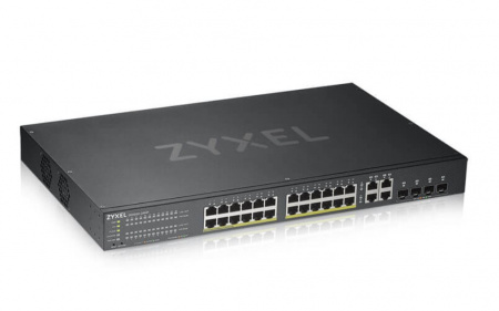 Гибридный Smart коммутатор PoE+ Zyxel NebulaFlex GS1920-24HPv2, 24xGE PoE+, 4xCombo (SFP/RJ-45), бюд Фото