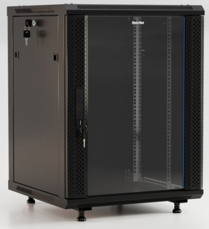 Hyperline TWB-FC-1566-GP-RAL9004 Шкаф настенный 19-дюймовый (19