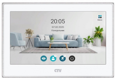 CTV-M5702 W (белый) Монитор видеодомофона, поддержка форматов AHD, TVI, CVI и CVBS Фото