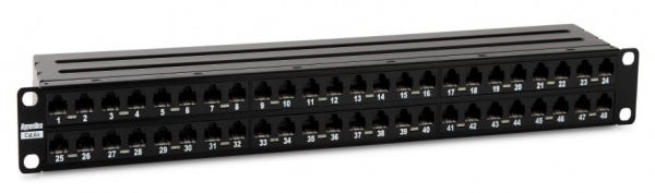 Hyperline PPHD-19-48-8P8C-C6A-110D Патч-панель высокой плотности 19 Hyperline PPHD-19-48-8P8C-C6A-110D Патч-панель высокой плотности 19