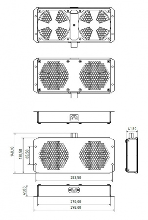 Hyperline Модуль вентиляторный потолочный с 2-мя вентиляторами Фото