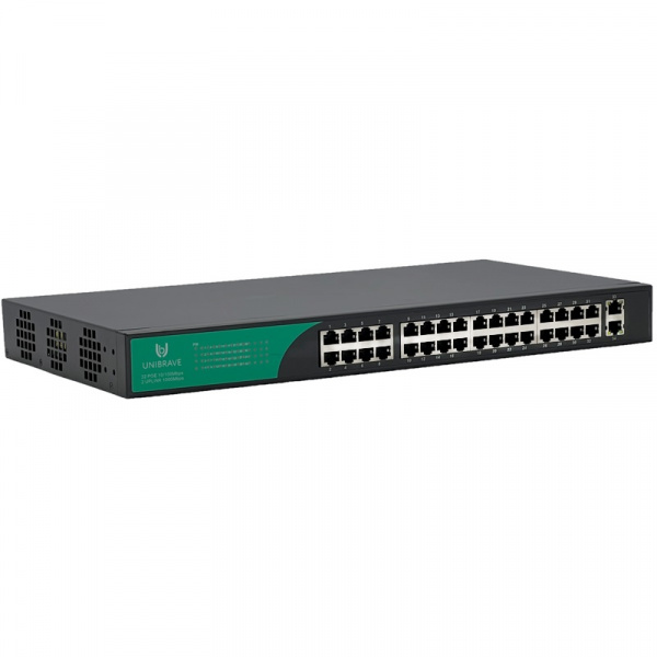 UB-SW-32F2G-400 Base Неуправляемый коммутатор Unibrave с поддержкой PoE на 32 порта и 2 Uplink 1000 Мбит/c (400 Вт) Фото UB-SW-32F2G-400 Base Неуправляемый коммутатор Unibrave с поддержкой PoE на 32 порта и 2 Uplink 1000 Мбит/c (400 Вт) Фото