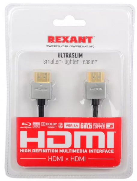 Шнур HDMI - mini HDMI gold 1.5М REXANT Фото