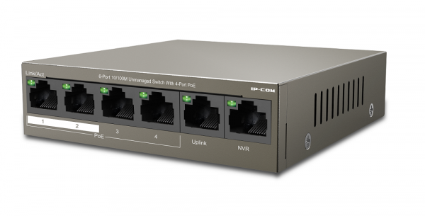 F1106P-4-63W 6-портовый настольный PoE коммутатор 10/100 Мбит/с с 4-портами PoE. Фото