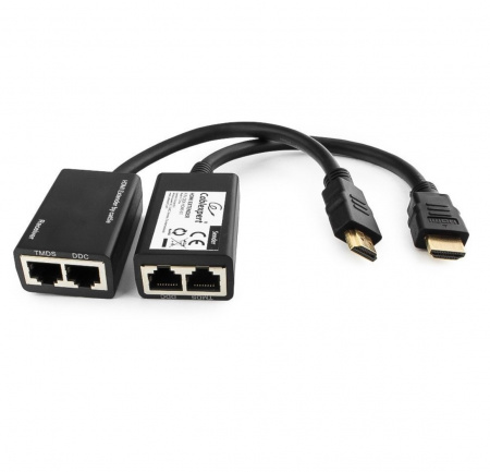 Удлинитель HDMI по витой паре до 30м Cablexpert DEX-HDMI-01, HD19Mx2/RJ45Fx2 Фото