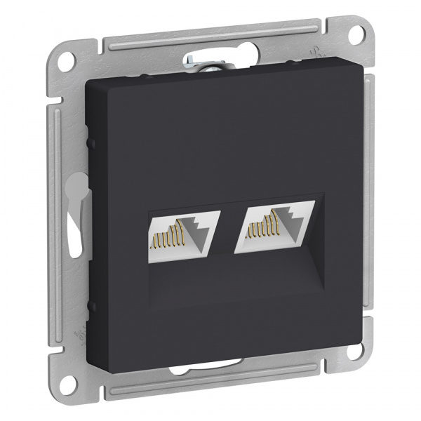 ATLASDESIGN РОЗЕТКА двойная компьютерная RJ45+RJ45 кат. 5e, механизм, КАРБОН Фото ATLASDESIGN РОЗЕТКА двойная компьютерная RJ45+RJ45 кат. 5e, механизм, КАРБОН Фото