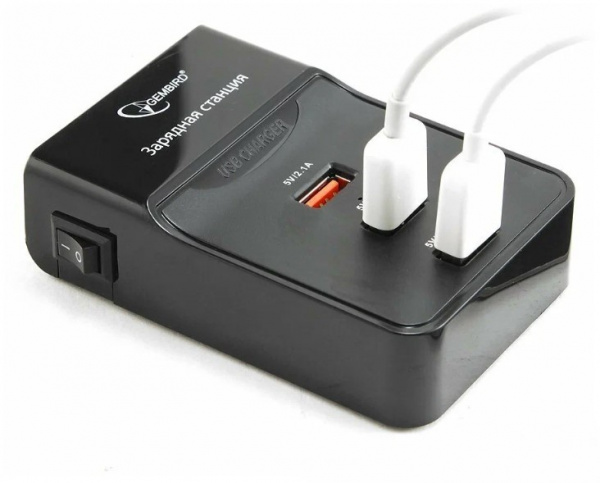 Зарядная станция Gembird MP3A-PC-01 220V-5V USB 3 порта, 3A суммарно Фото Зарядная станция Gembird MP3A-PC-01 220V-5V USB 3 порта, 3A суммарно Фото
