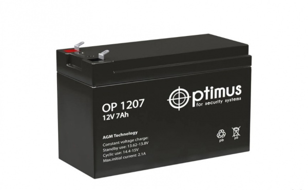 OP 1207 Аккумуляторная AGM батарея OPTIMUS EOL Фото OP 1207 Аккумуляторная AGM батарея OPTIMUS EOL Фото