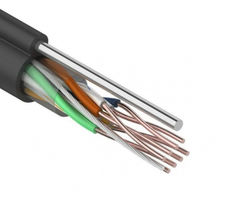 Кабель витая пара REXANT UTP 4PR 24AWG, CAT5e наружный (OUTDOOR) + ТРОС*1 (бухта 305 м) Фото