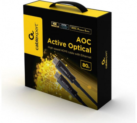 Активный оптический кабель HDMI Cablexpert, 80м, v2.0, 19M/19M, AOC Premium Series. Фото
