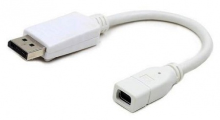 Переходник Cablexpert A-mDPF-DPM-001-W, 20F/20M, длина 16см, белый Фото