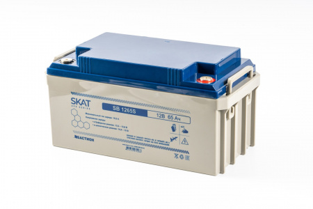 SKAT SB 1265S АКБ свинцово-кислотная тип AGM 12V 65Ач Iзар.26А, клеммы под болт М6 Фото