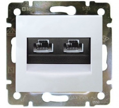 Розетка компьютерная VALENA RJ45х2 UTP белая Фото