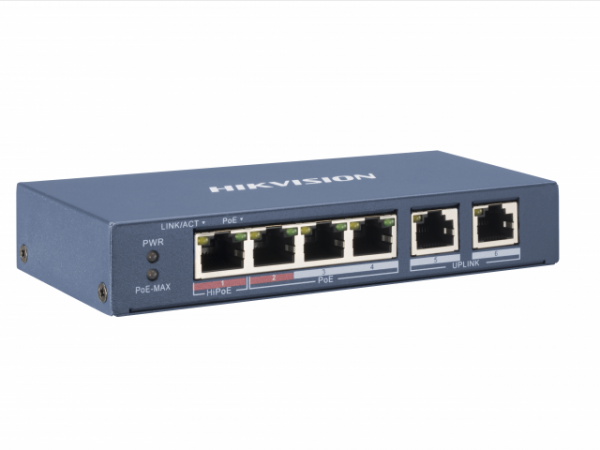 DS-3E0106P-E/M неуправляемый PoE-коммутатор с 4 портами Фото