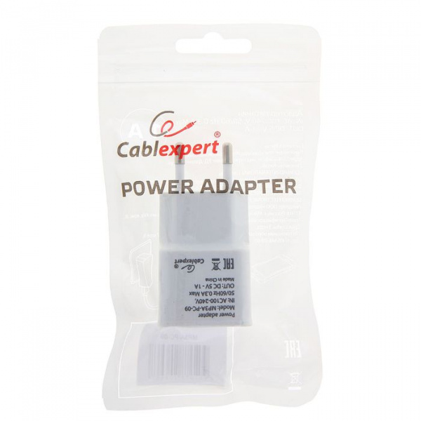 Адаптер питания Cablexpert MP3A-PC-09 100/220V - 5V USB 1 порт, 1A, белый Фото Адаптер питания Cablexpert MP3A-PC-09 100/220V - 5V USB 1 порт, 1A, белый Фото