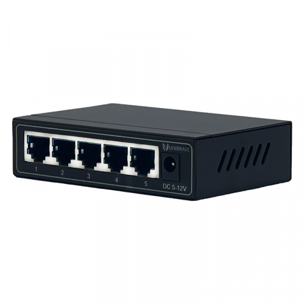 UB-SW-1005-12V Сетевой неуправляемый коммутатор Unibrave на 5 портов 100 Мбит/c, 12V Фото UB-SW-1005-12V Сетевой неуправляемый коммутатор Unibrave на 5 портов 100 Мбит/c, 12V Фото