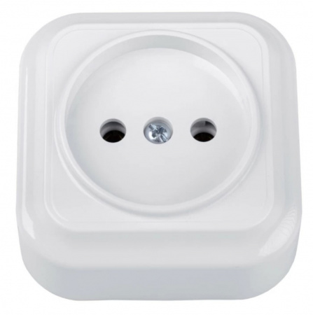 Розетка РА16-0101 1-ая белая о/у 