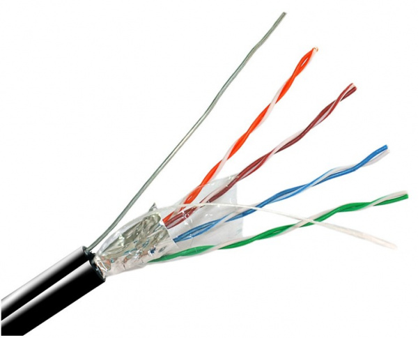 Кабель «витая пара» Optimus FTP Outdoor CAT5e, 4PR 24AWG Cu 4x2x0,51 305м (LAN) с тросом Фото