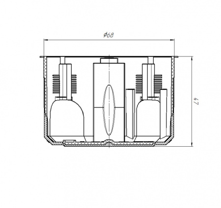 Коробка установочная 68х47 двухкомпонентная универсальная с переходником (60-0700сп) Фото