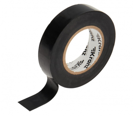 Изолента ПВХ KRANZ 0.13х19 мм, 25 м, черная  Фото