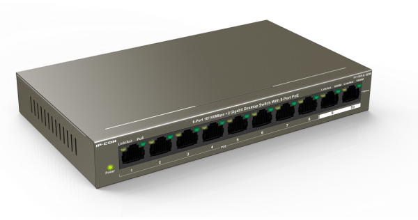 F1110P-8-102W Неуправляемый PoE коммутатор с 8 портами PoE и 2 Гигабитными портами Фото