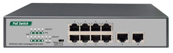 TSn-8P10U 10 портовый POE Ethernet коммутатор Фото