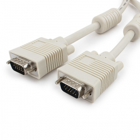 Кабель VGA Premium Cablexpert CC-PPVGA-10M, 15M/15M, 10м, двойной экран, феррит.кольца, пакет Фото