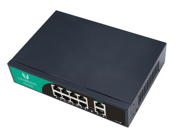 UB-SW-8F2G-120 Base Неуправляемый коммутатор Unibrave с поддержкой PoE на 8 портов и 2 Uplink 1000 Мбит/с Фото UB-SW-8F2G-120 Base Неуправляемый коммутатор Unibrave с поддержкой PoE на 8 портов и 2 Uplink 1000 Мбит/с Фото