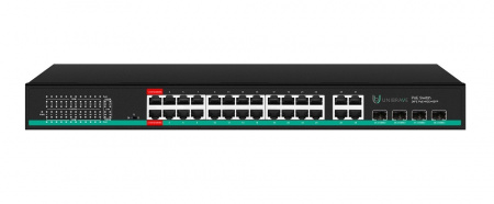UB-SW-24F4G4SFP-400 Pro Неуправляемый коммутатор Unibrave с поддержкой PoE на 24 порта, 4Uplink и 4SFP-портами (400 Вт) Фото