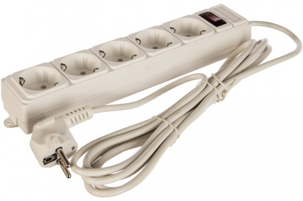 Фильтр-удлинитель Power Cube PC 3м 5р, бел. 10А/2,2кВт PG-B-3M Фото