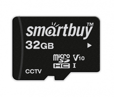 Карта памяти 32GB MicroSD Smart Buy Class 10 UHS-I V10 для видеонаблюдения + SD адаптер Фото