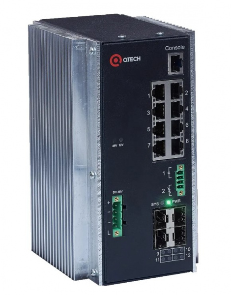 QSW-3310-12T-I-POE-DC Управляемый коммутатор уровня L3 с поддержкой PoE Фото