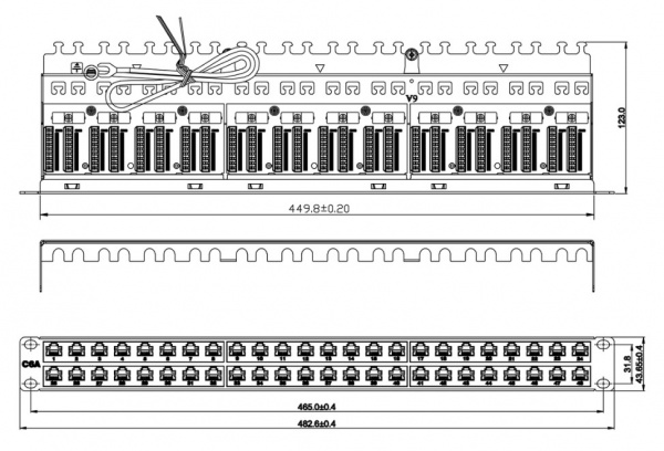 Hyperline PPHD-19-48-8P8C-C6A-SH-110D Патч-панель высокой плотности 19 Hyperline PPHD-19-48-8P8C-C6A-SH-110D Патч-панель высокой плотности 19