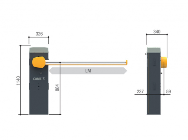 GLS combo KIT Комплект шлагбаума GARD LS (тумба, стрела, крепление, светоотражающие наклейки) Фото