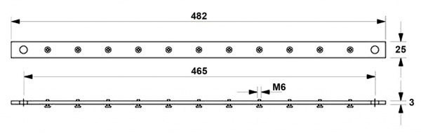 Hyperline TGRD-19 Медная шина заземления, 19