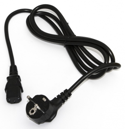 Hyperline PWC-IEC13-SHM-1.8-BK Кабель питания компьютера (Schuko+C13) (3x0.75), 10A, угловая вилка Фото