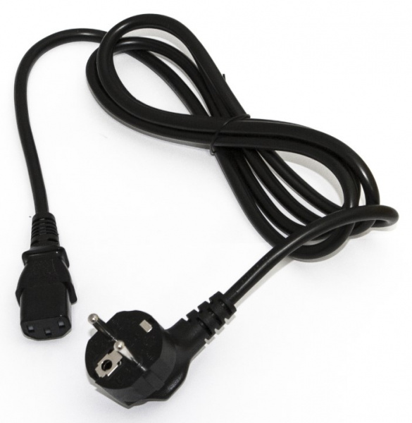 Hyperline PWC-IEC13-SHM-1.8-BK Кабель питания компьютера (Schuko+C13) (3x0.75), 10A, угловая вилка Фото